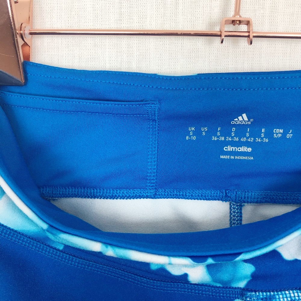 adidas | Blue Palm Leaf Climalite Capri Legging S - Picture 7 of 7